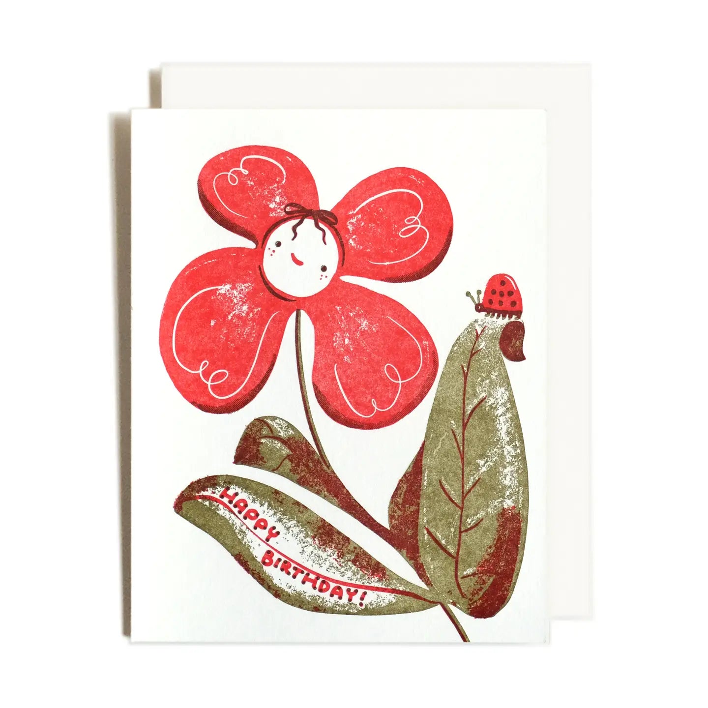 Flower Ladybug Birthday Card - The Lucky Snail