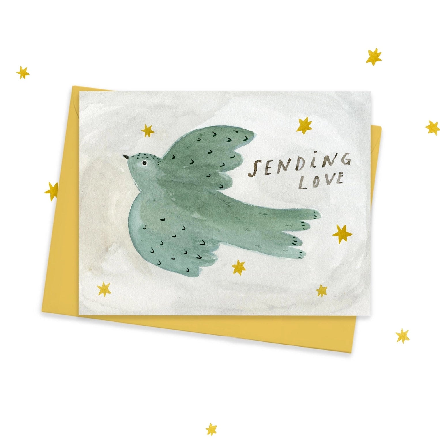 Sending Love Bird Greeting Card - The Lucky Snail