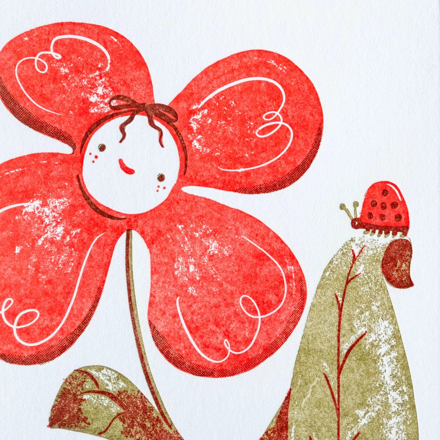 Flower Ladybug Birthday Card - The Lucky Snail
