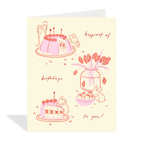 Bunny Cake Birthday Card - The Lucky Snail