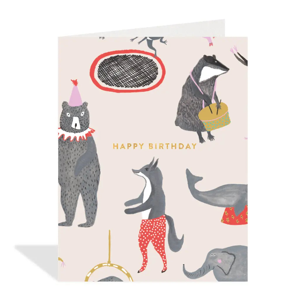 Circus Animals Birthday Card - The Lucky Snail